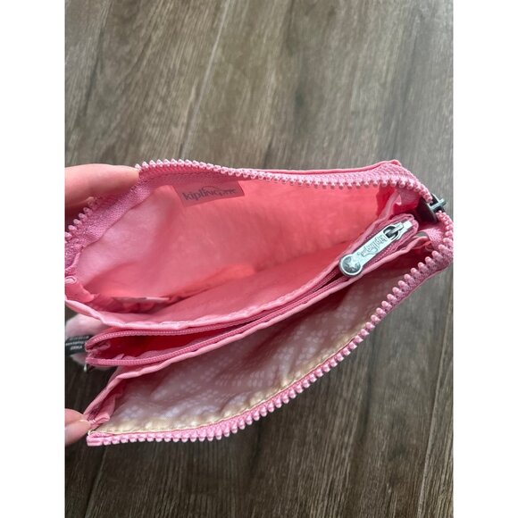 Kipling CREATIVITY SMALL POUCH  coin bag or organizer in cosmo pink with monkey - Picture 2 of 10